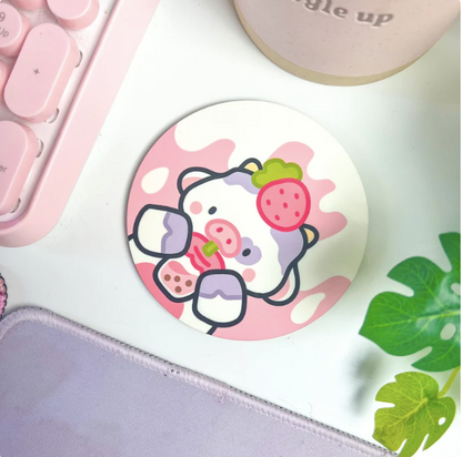 Kawaii Cow met Boba Onderzetter
